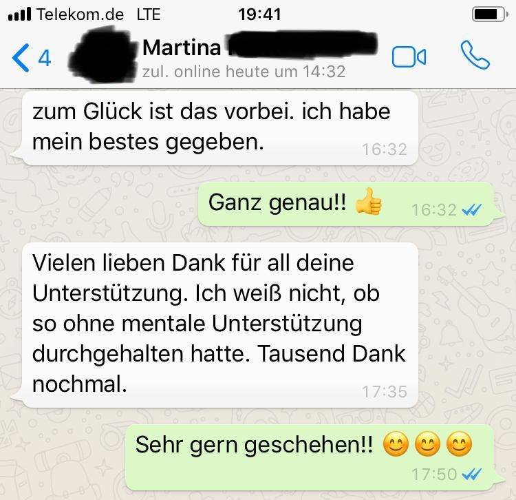 Kundenstimme von Martina zum Examenscoaching