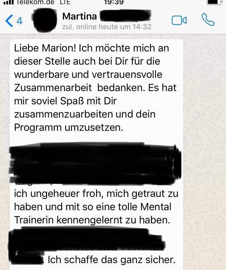 Kundenstimme von Martina zum Examenscoaching